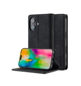 iPhone 16 | iPhone 16 - LC.IMEEKE™ Læder Cover M. Kortholder - Sort - DELUXECOVERS.DK