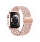 Apple Watch (42/44/SE/45/46/49mm) - Woven Magnetisk Flettet Rem - Pink Sand