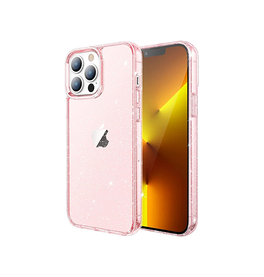 iPhone 12 Pro Max | iPhone 12 Pro Max - Deluxe™ Glitter Silikone Cover - Lyserød - DELUXECOVERS.DK
