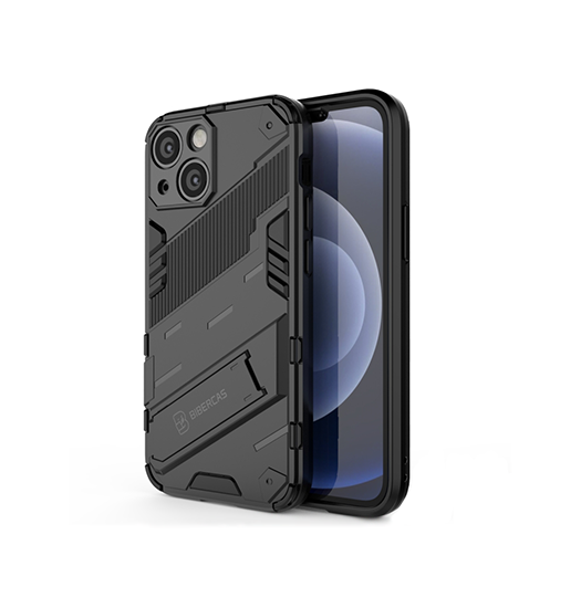 iPhone 13 Mini | iPhone 13 Mini - Eagle™ PRZ Stødsikkert Cover M. Kickstand - Sort - DELUXECOVERS.DK