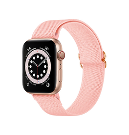 Apple Watch (38/40/SE/41/42mm) - Polyester Nylon Rem Armbånd - Pink