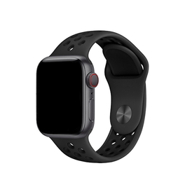 Apple Watch 38mm | Apple Watch (38/40/SE/41/42mm) - 4Run™ Silikone Løbe Sportsrem - Sort - DELUXECOVERS.DK