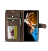 Samsung Galaxy S23 | Samsung Galaxy S23 - LC.IMEEKE™ Læder Cover M. Kortholder - Brun - DELUXECOVERS.DK