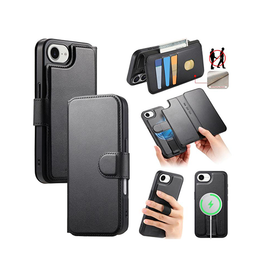 iPhone 17e / 16e | iPhone 17e / 16e - CaseNeo™ 2-i-1 MagSafe Læder Cover M. Kortholder - Sort - DELUXECOVERS.DK