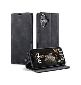 iPhone 17 | iPhone 17 - CaseMe™ Noble Læder Etui / Pung - Sort - DELUXECOVERS.DK