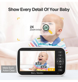 Gadgets | Babymonitor m. Kamera - 5 Tommer skærm - temperatursensor - DELUXECOVERS.DK