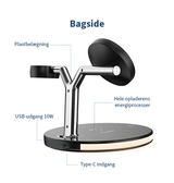 Ladestation / Trådløs oplader | DeLX™ | 3-i-1 MagSafe Ladestation til iPhone 12/13/14/15/16 - 23W - DELUXECOVERS.DK