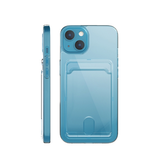 iPhone 15 | iPhone 15 - DeLX™ Silikone Cover Med Kortholder - Gennemsigtig - DELUXECOVERS.DK