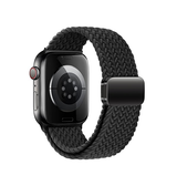 Apple Watch (42/44/SE/45/46/49mm) - Woven Magnetisk Flettet Rem - Sort