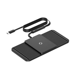 Mobilholder | FlexCharge™ / Trådløs Oplader & Anti-slip Mat til Bilen - Sort - DELUXECOVERS.DK