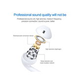 USB-C In-Ear Høretelefoner med Mikrofon - HiFi Mega Bass - Hvid