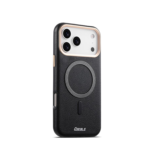 iPhone 18 Pro | iPhone 18 Pro - Læder Cover - MagSafe Kompatibel - Sort - ESEBLE™ - DELUXECOVERS.DK
