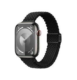 Apple Watch 42-49mm | Apple Watch (42/44/SE/45/46/49mm) - Thin Woven Magnetisk Flettet Rem - Sort - DELUXECOVERS.DK
