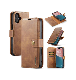iPhone 17 | iPhone 17 - DG.MING™ Vintage 2-i-1 Læder Etui M. Cover - Brun - DELUXECOVERS.DK