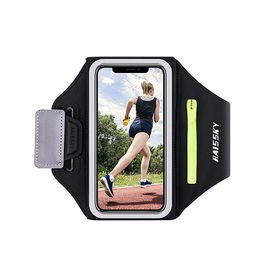iPhone Løbeudstyr | iPhone 17 Pro Max - Haisky™ Sportsarmbånd / Løbearmbånd - Sort - DELUXECOVERS.DK