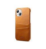 iPhone 15 Plus | iPhone 15 Plus - NX Design™ Læder Cover M. Kortholder - Lysebrun - DELUXECOVERS.DK