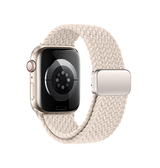 Apple Watch (42/44/SE/45/46/49mm) - Woven Magnetisk Flettet Rem - Starlight