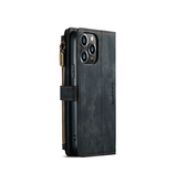 iPhone 15 Pro | iPhone 15 Pro - CaseMe™ Multifunktionel Læder Etui / Pung - Sort - DELUXECOVERS.DK