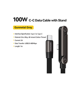 ESSAGER™ | 2-i-1 USB-C til USB-C Hurtigoplader Kabel – Sort – 1m (100W)
