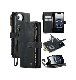 iPhone 16e | iPhone 16e - CaseMe™ Multifunktionel Læder Etui / Pung - Sort - DELUXECOVERS.DK