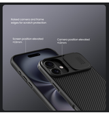 iPhone 16 | iPhone 16 - NILLKIN® Cam-Slide Håndværker Cover - Sort - DELUXECOVERS.DK