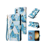 Samsung Galaxy S24 Plus | Samsung Galaxy S24 Plus - UNIQ™ Marble Læder Etui - Ocean - DELUXECOVERS.DK