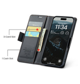 iPhone 17 - CaseMe™ Neo Læder Cover / Pung - Sort