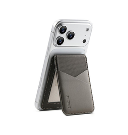 Mobil kortholder | <X>ESEBLE™ - RFID Læder Kortholder til iPhone - M. MagSafe - Mørkegrå - DELUXECOVERS.DK