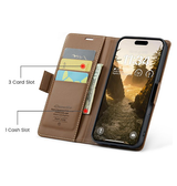 iPhone 17 Pro Max - CaseMe™ Neo Læder Cover / Pung - Brun