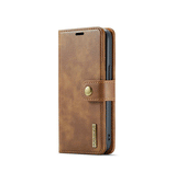 iPhone 16 | iPhone 16e - DG.MING™ Vintage 2-In-1 Læder Etui M. Cover - Brun - DELUXECOVERS.DK