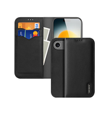iPhone 17 Air | iPhone 17 Air - DUX DUCIS® Ægte Læder Etui M. Kortholder - Sort - DELUXECOVERS.DK