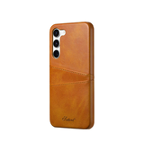 Samsung Galaxy S24 Plus | Samsung Galaxy S24 Plus - NX Design™ Læder Cover M. Kortholder - Lysebrun - DELUXECOVERS.DK