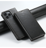 iPhone 16 Pro | iPhone 16 Pro - Suteni® Oil Wax Lædercover - Sort - DELUXECOVERS.DK