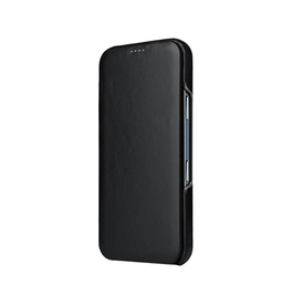 iPhone 16 Pro Max | iPhone 16 Pro Max - Fierre Shann™ Ægte Læder Flip Cover - Sort - DELUXECOVERS.DK
