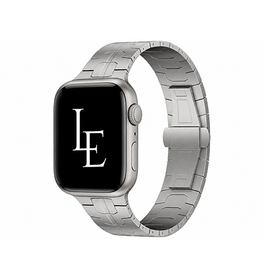 Apple Watch 38-42mm | Apple Watch (38/40/SE/41/42mm) - L'Empiri™ X36 Ægte Titanium Rem - Sølv - DELUXECOVERS.DK