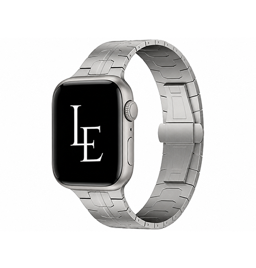 Apple Watch 38-42mm | Apple Watch (38/40/SE/41/42mm) - L'Empiri™ X36 Ægte Titanium Rem - Sølv - DELUXECOVERS.DK
