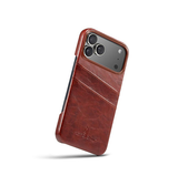 iPhone 17 Pro Max | iPhone 17 Pro Max - NX Design™ Læder Cover M. Kortholder - Brun - DELUXECOVERS.DK