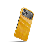 iPhone 17 Pro | iPhone 17 Pro - NX Design™ Læder Cover M. Kortholder - Gul - DELUXECOVERS.DK
