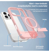 iPhone 16 Pro Max | <AAA>iPhone 16 Pro Max - Frosted MagSafe Cover M. Kickstand - Pink - DELUXECOVERS.DK