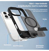 iPhone 16 Pro Max | <AAA>iPhone 16 Pro Max - Frosted MagSafe Cover M. Kickstand - Sort - DELUXECOVERS.DK
