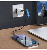 Vægoplader | TOPK® | 2-Port USB-A / USB-C Oplader QC 3.0 - 30W - Hvid - DELUXECOVERS.DK