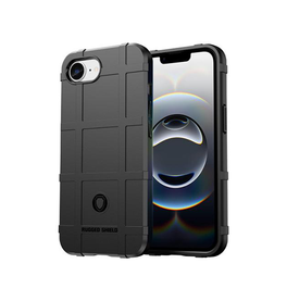 iPhone 16e | iPhone 16e - RUGGED SHIELD™ Stødsikkert Håndværker Cover - Sort - DELUXECOVERS.DK