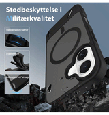 iPhone 16 Plus | <AAA>iPhone 16 Plus - Frosted MagSafe Cover M. Kickstand - Sort - DELUXECOVERS.DK