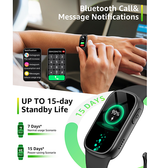 SmartWatch | Aktivitetsur IP67 - måler puls, skridt, aktivitet og søvn - Sort - DELUXECOVERS.DK