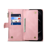 iPhone 14 Pro | iPhone 14 Pro - ESEBLE™ Læder Cover Etui M. Pung - Lyserød - DELUXECOVERS.DK