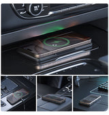 Mobilholder | FlexCharge™ / Trådløs Oplader & Anti-slip Mat til Bilen - Sort - DELUXECOVERS.DK