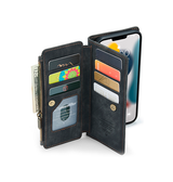 iPhone 16e | iPhone 16e - CaseMe™ Multifunktionel Læder Etui / Pung - Sort - DELUXECOVERS.DK