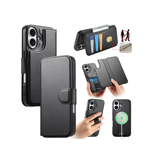 iPhone 17 | iPhone 17 - CaseNeo™ 2-i-1 MagSafe Læder Cover M. Kortholder - Sort - DELUXECOVERS.DK