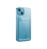 iPhone 15 | iPhone 15 - DeLX™ Silikone Cover Med Kortholder - Gennemsigtig - DELUXECOVERS.DK