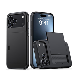 iPhone 17 Pro Max | iPhone 17 Pro Max - Deluxe™ Håndværker Cover M. Kortholder - Sort - DELUXECOVERS.DK